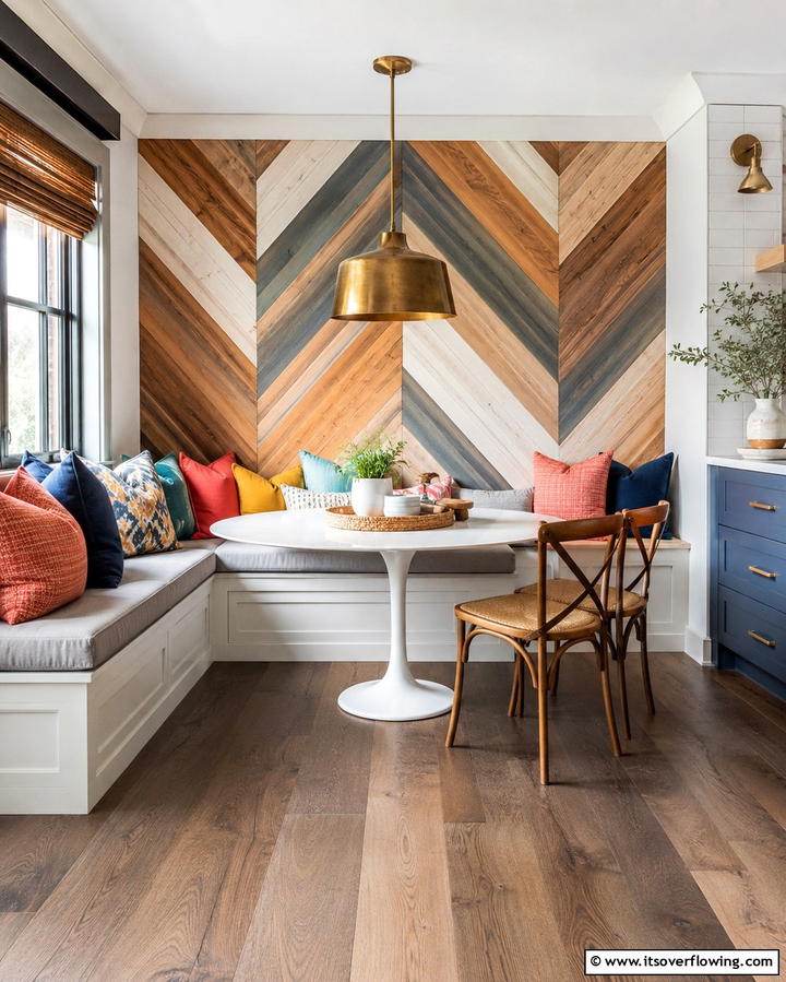 Chevron Pattern Sophistication - 25 Kitchen Wainscoting Ideas for a Chic Upgrade