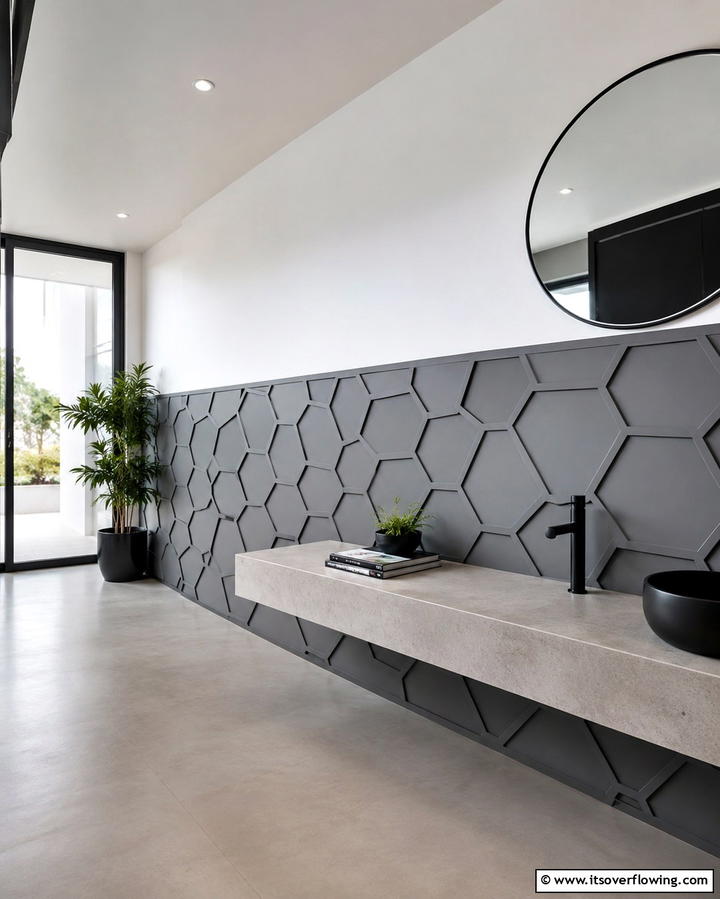 Chevron Pattern Wainscoting - 25 Powder Room Wainscoting Ideas for a Chic Look