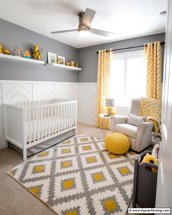 Chevron Pattern Wainscoting - 20 Adorable Wainscoting Nursery Ideas for Your Baby’s Room