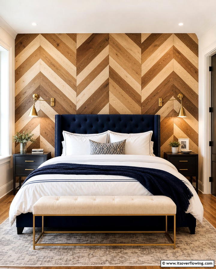 Chevron Pattern Wood Wall - 25 Wood Accent Wall Ideas to Elevate Your Interior