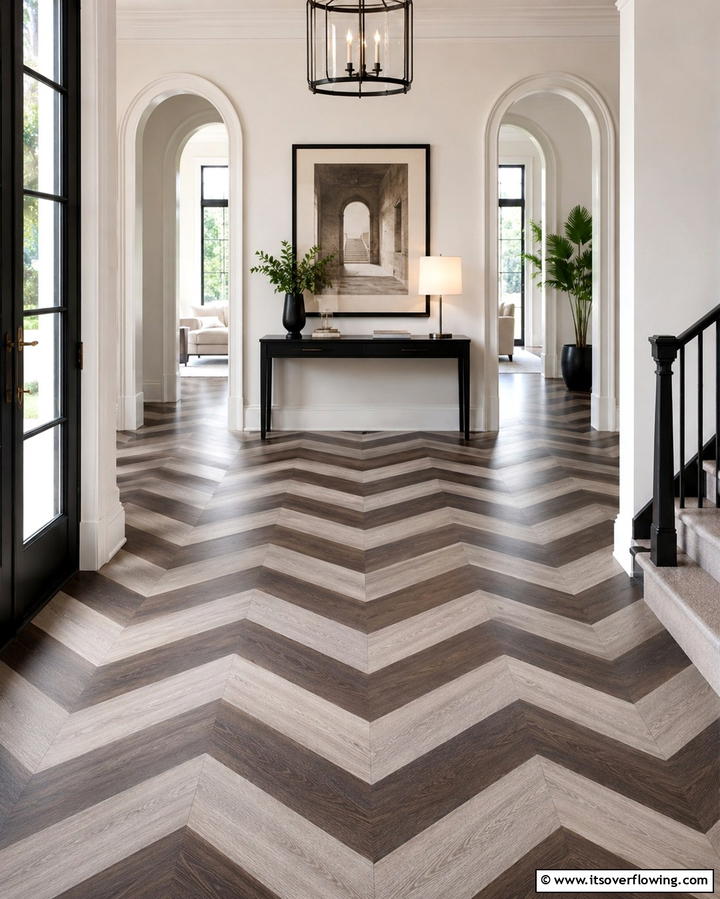 Chevron Pattern for Dynamic Appeal - 25 Painted Floor Ideas to Revitalize Your Home