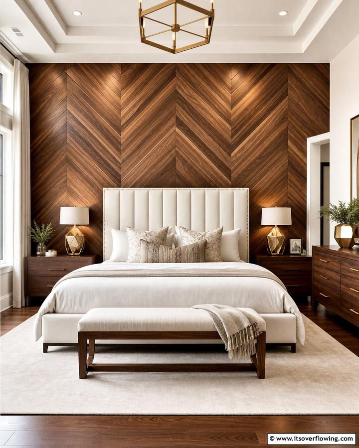Chevron Wood Accent Wall - 25 Wood Trim Accent Wall Ideas for a Warm Touch