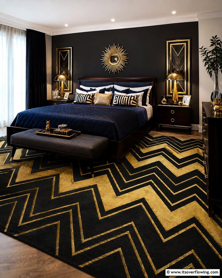 Chevron and Zigzag Patterns - 25 Art Deco Bedroom Ideas for a Timeless Look