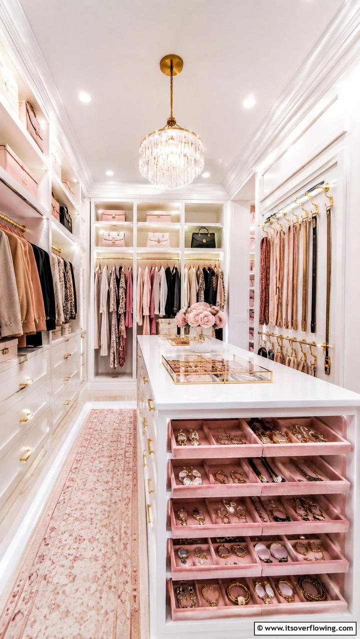 Chic Accessory Organizers - 21 Functional Walk-In Closet Ideas for Organized Spaces