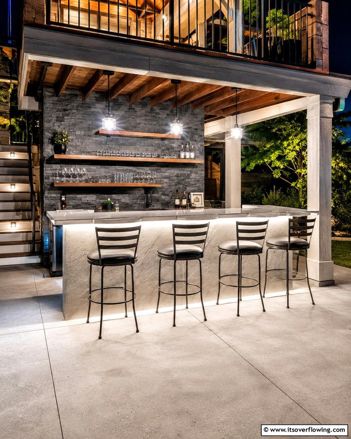 Chic Bar Area - 25 Under Deck Landscaping Ideas for Hidden Spaces