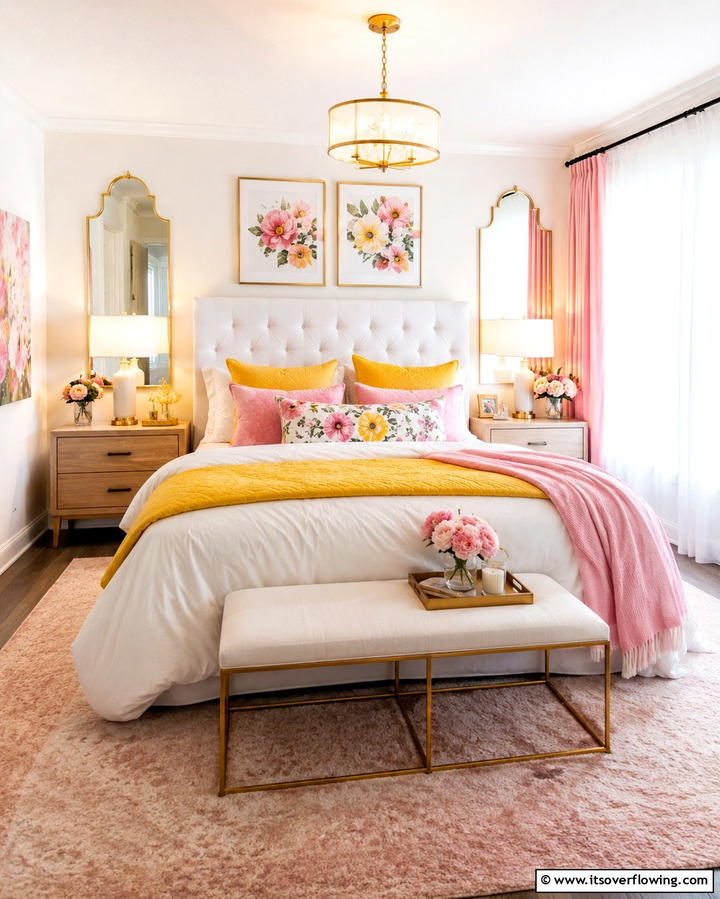 Chic Bedroom Makeovers - 30 Yellow and Pink Decor Ideas- Vibrant Home Accents