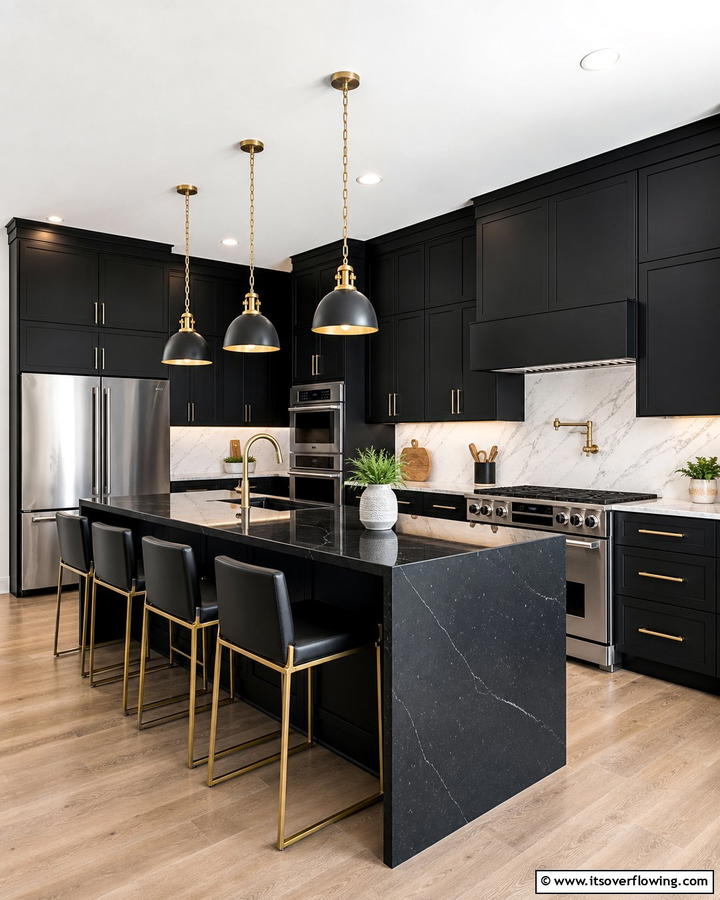 Chic Black Kitchen Design - 21 Bold Black Room Ideas for Dramatic Interior Statements