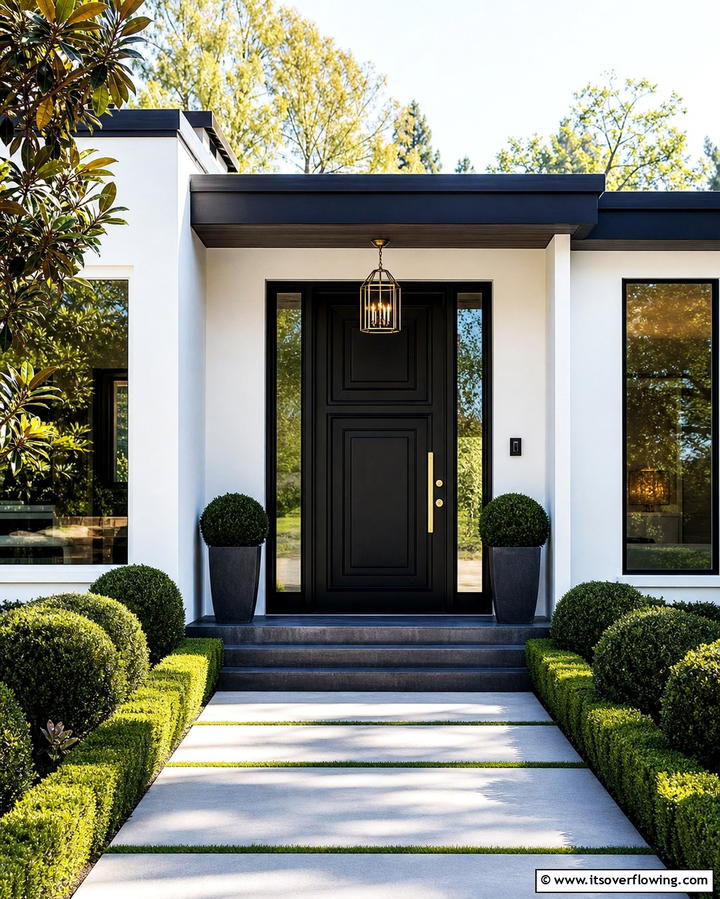 Chic Black - 30 Retro Mid-Century Front Door Colors to Boost Curb Appeal