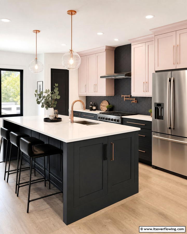 Chic Charcoal Accents - 21 Kitchen Color Ideas to Refresh Your Cooking Space