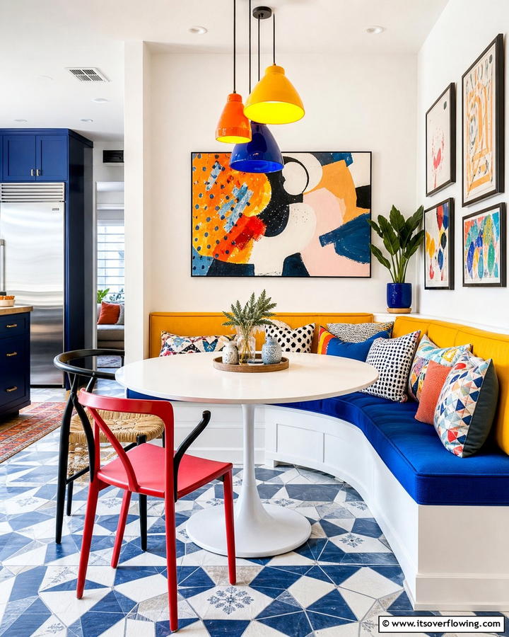 Chic Colorful Banquette - 21 Banquette Seating Ideas for Stylish & Functional Dining Spaces