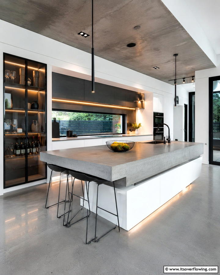 Chic Contemporary Edge - 30 Grey and White Kitchen Ideas for Timeless Monochromatic Design