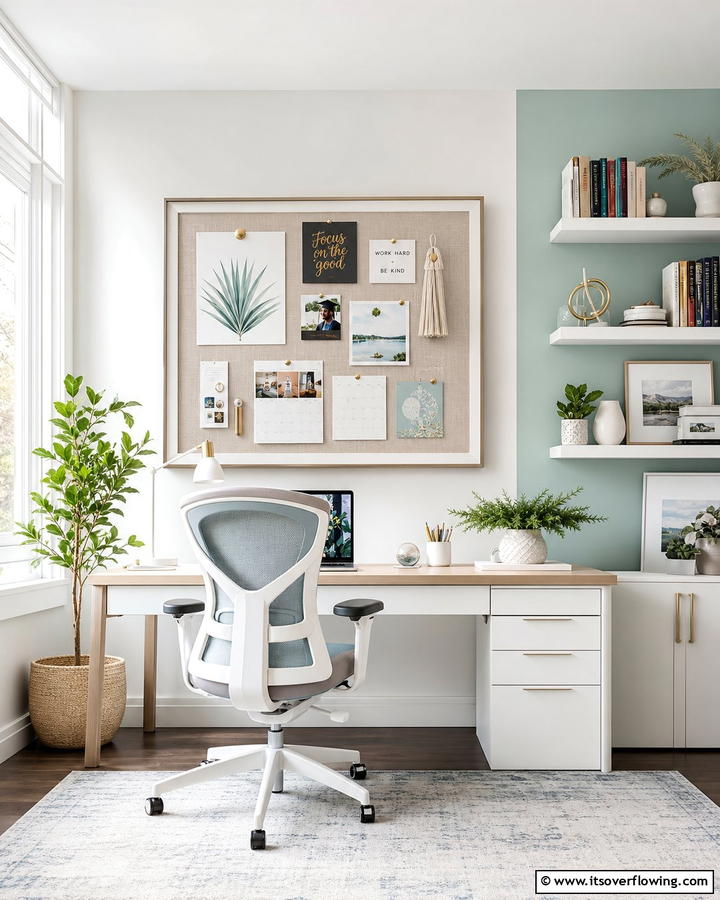 Chic Desktop Bulletin Board - 30 Desk Decor Ideas to Elevate Your Home Office