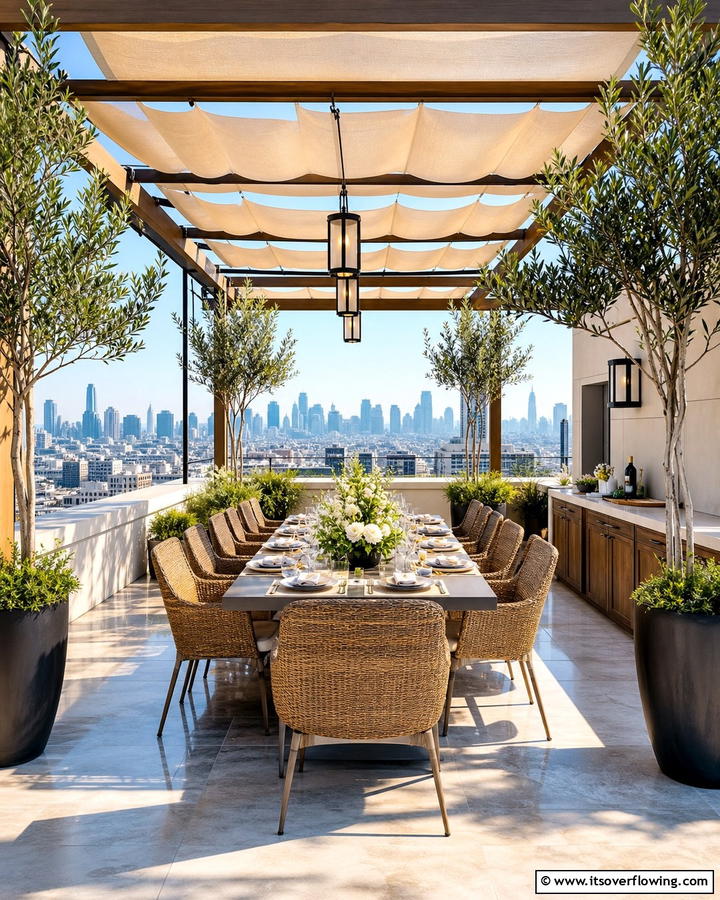 Chic Dining Pavilion - 21 Rooftop Deck Layouts for Urban Outdoor Entertainment Areas