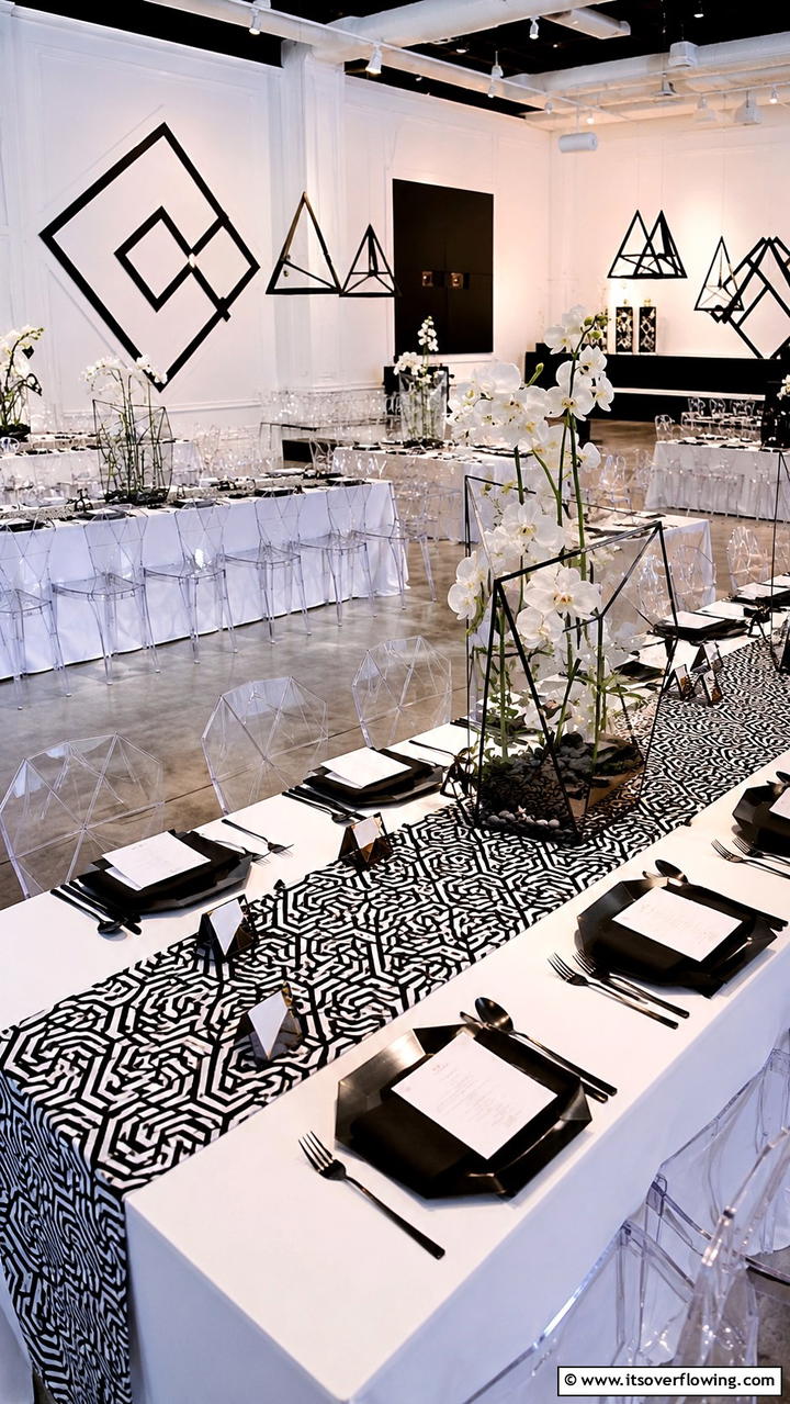 Chic Geometric Designs - 21 Wedding Table Decoration Ideas for Memorable Celebrations