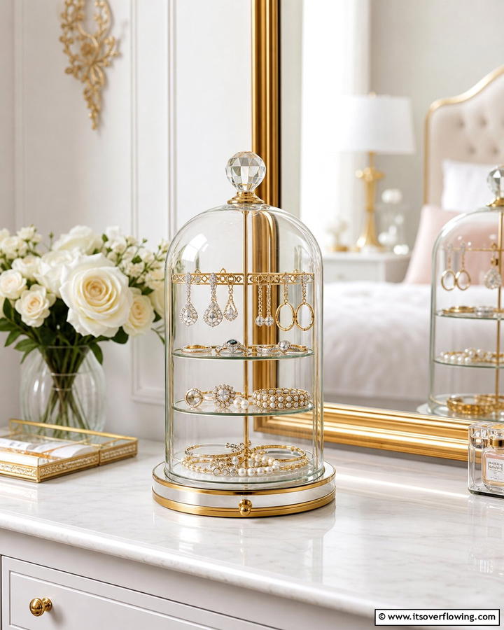 Chic Glass Jewelry Dome - 30 Innovative Jewelry Storage Ideas for Organized Accessories
