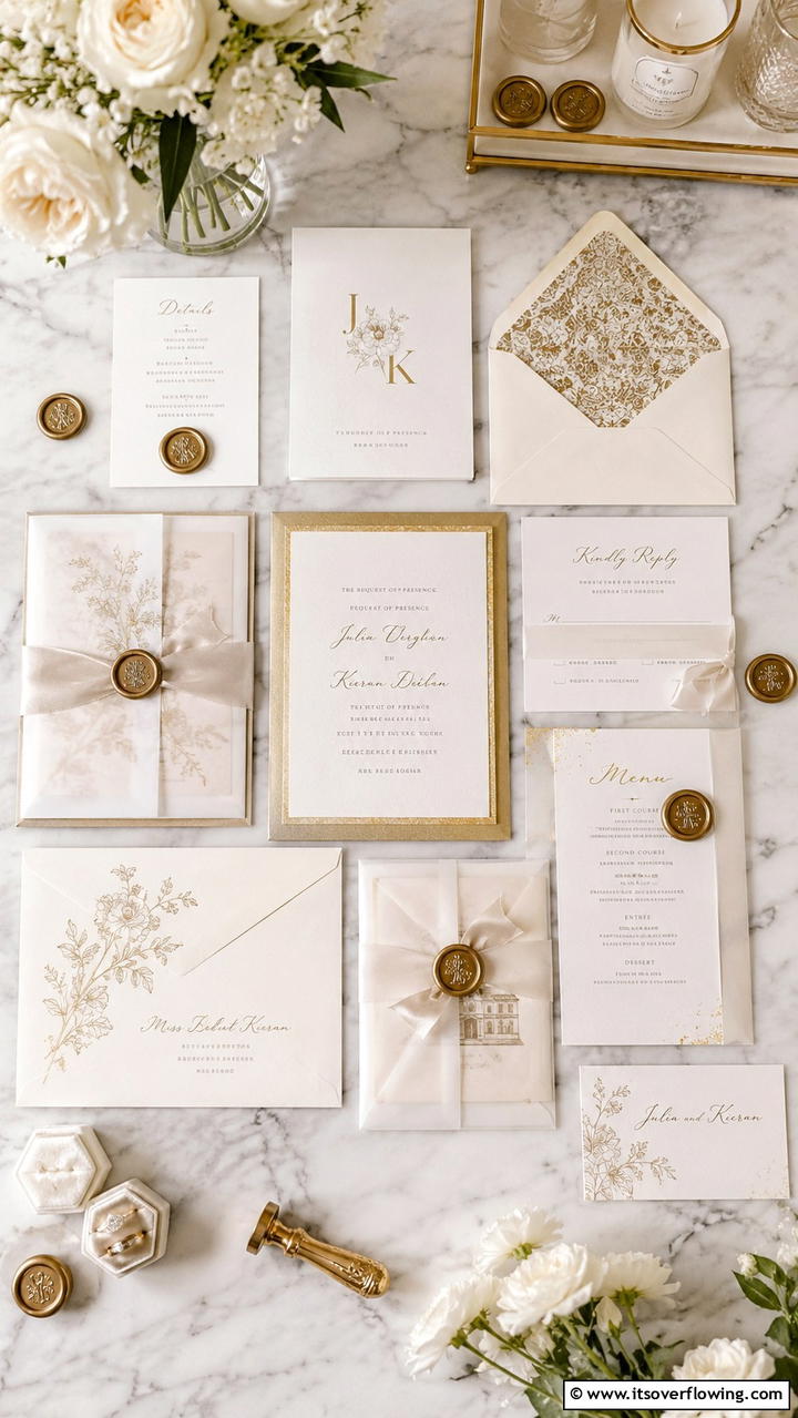 Chic Invitation Designs - 30 Glamorous Wedding Ideas- Elegant Themes & Decor Inspiration