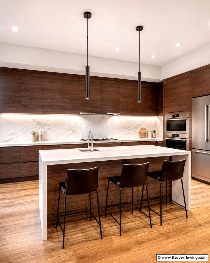 Chic Kitchen Illumination - 30 Aesthetic Room Ideas With LED Lights for Vibes