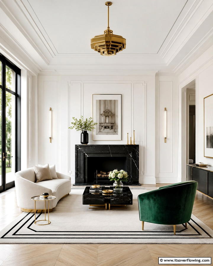 Chic Minimalism - 30 Art Deco Living Room Ideas for Luxurious Spaces