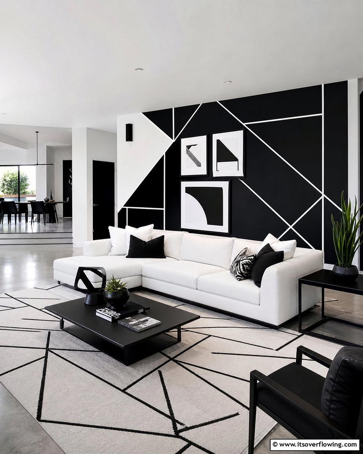 Chic Minimalist Black and White Design - 21 Innovative Blank Wall Ideas to Maximize Your Space