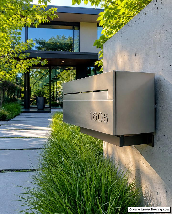 Chic Minimalist Metal Mailbox - 30 Mailbox Decor Ideas- Curb Appeal with Personality