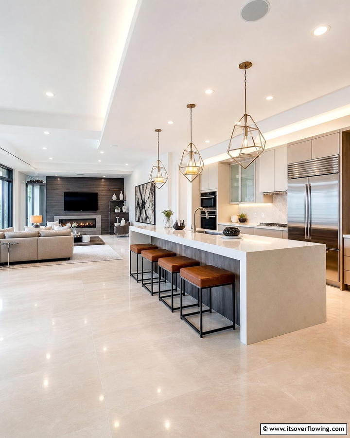 Chic Open Concept Bar - 30 Kitchen Bar Ideas for Casual Dining and Socializing