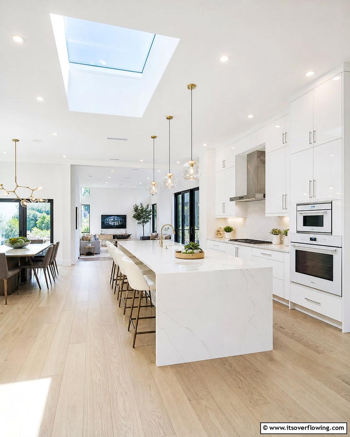 Chic Open Concept White Kitchen - 21 Kitchen Ideas with White Appliances for a Clean Look