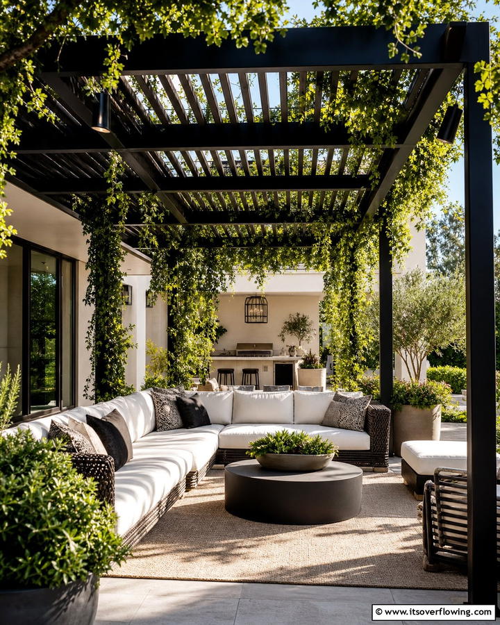 Chic Pergola Haven - 21 Backyard Patio Ideas for Creating Your Perfect Outdoor Oasis