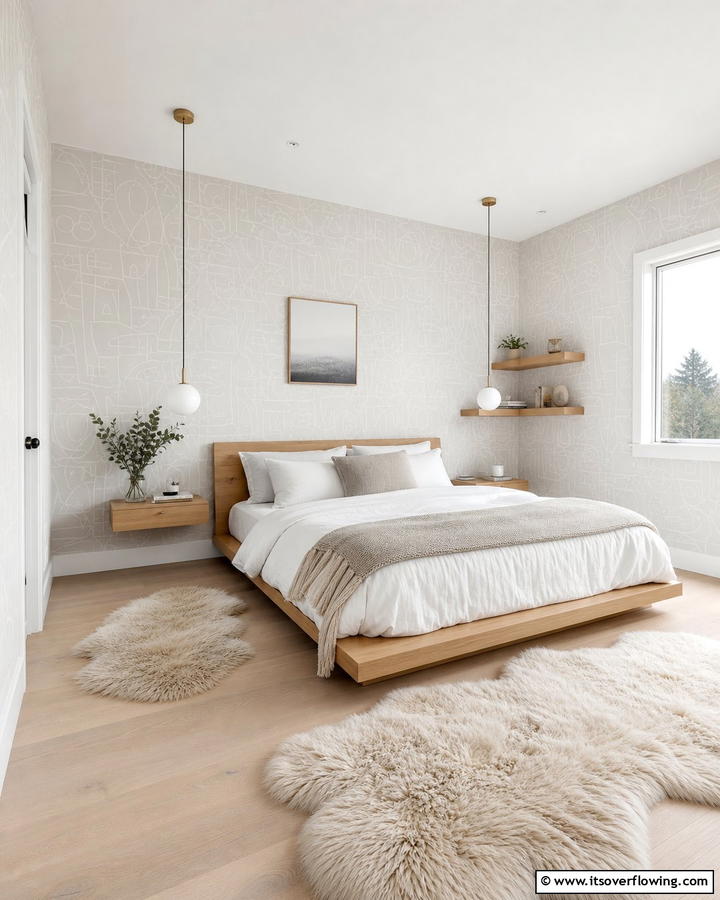 Chic Scandinavian Simplicity - 21 Stunning Bedroom Wallpaper Ideas to Elevate Your Sanctuary