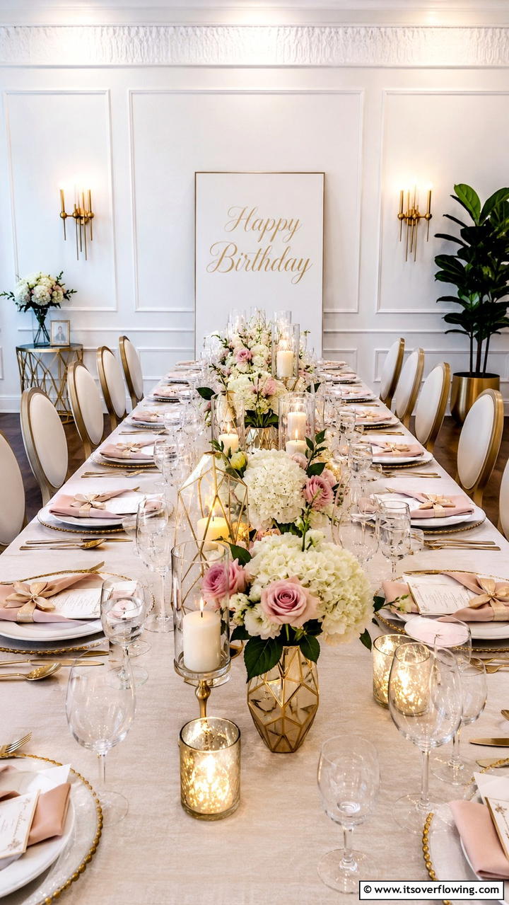 Chic Tabletop Arrangements - 30 Birthday Decoration Ideas for Memorable Celebrations