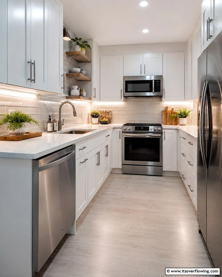 Chic Under Cabinet LEDs - 30 Small Kitchen Lighting Ideas to Brighten Compact Spaces