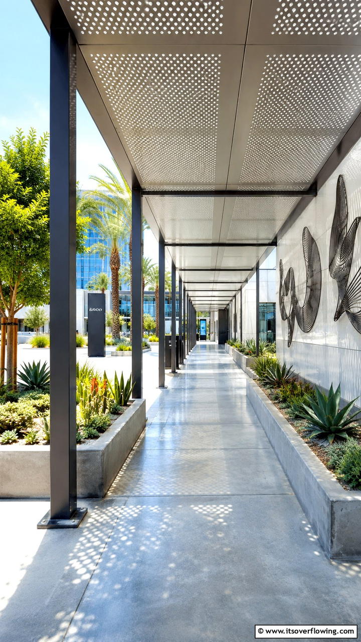 Chic Urban Covered Walk - 30 Covered Walkway Ideas for All-Weather Charm