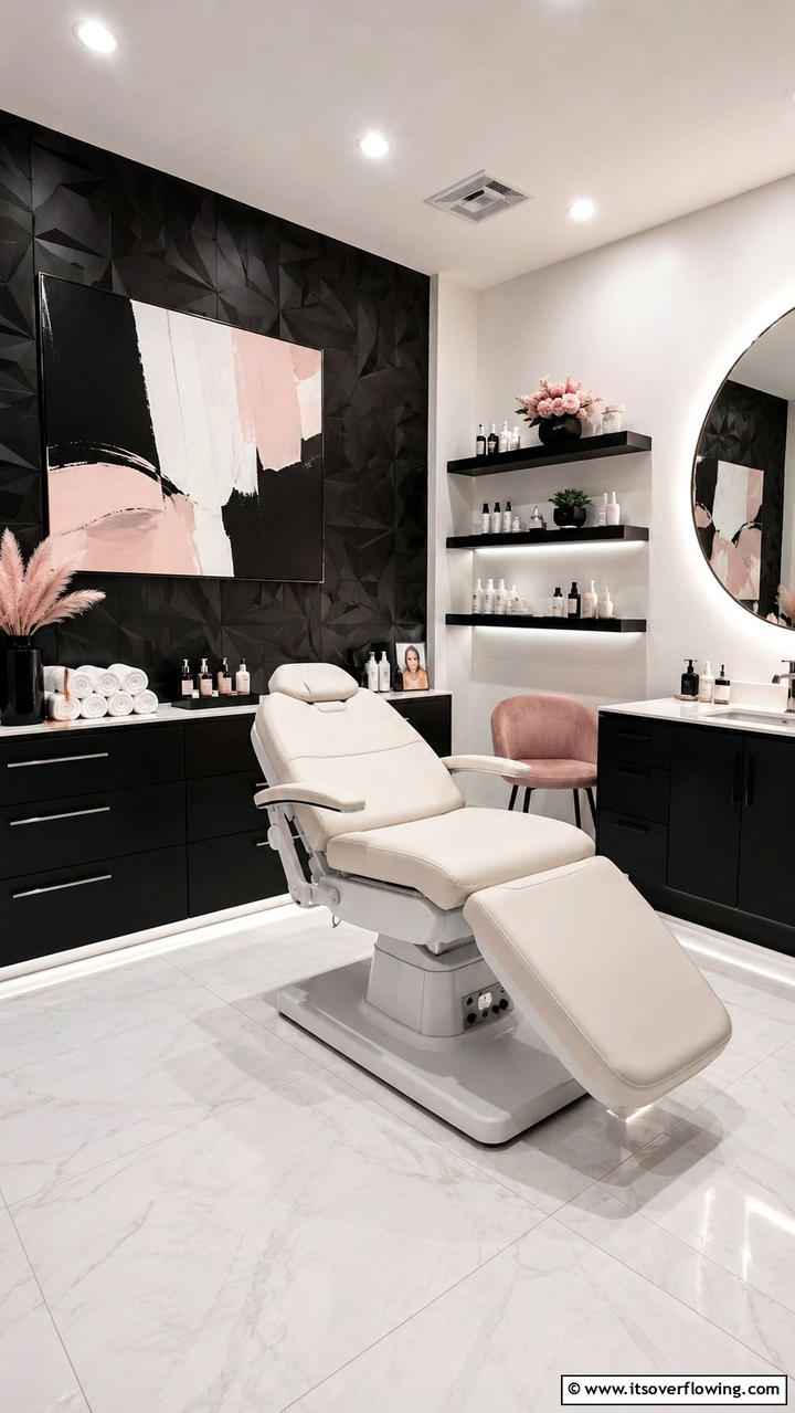 Chic Urban Facial Sanctuary - 30 Facial Room Ideas for At-Home Skincare Sanctuaries