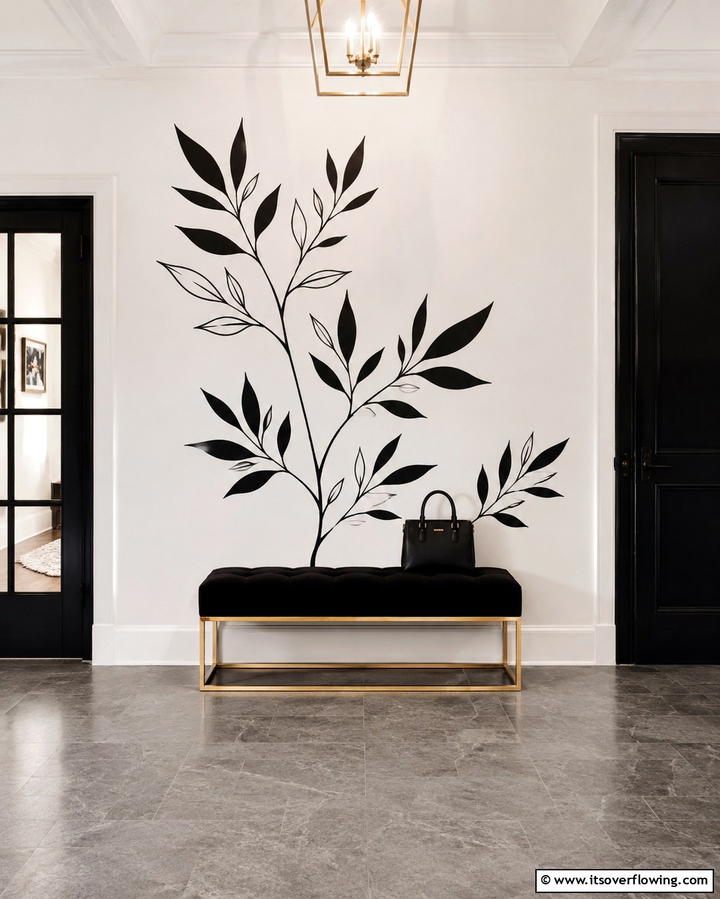 Chic Wall Decals - 30 Entryway Wall Ideas for First Impressions and Functional Storage