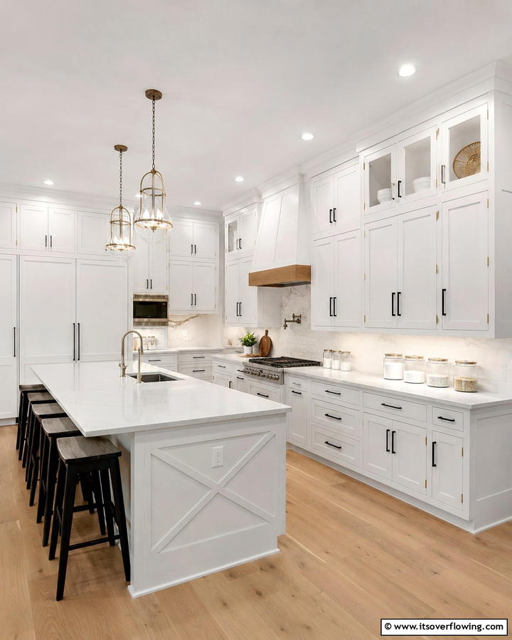 Chic White Cabinetry - 30 Luxe Black, White, and Gold Kitchen Ideas for Elegant Spaces