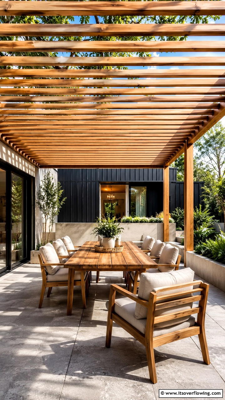 Chic Wooden Slat - 30 Deck Roof Ideas for Shaded Outdoor Living