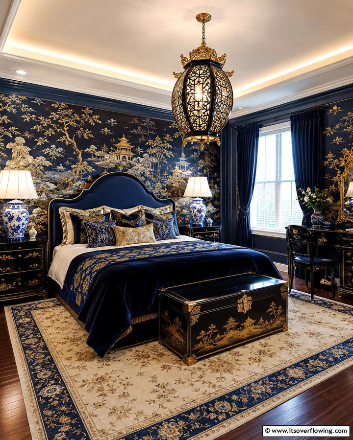 Chinoiserie Inspired Lighting Fixtures - 25 Chinoiserie Bedroom Ideas for an Exotic Touch