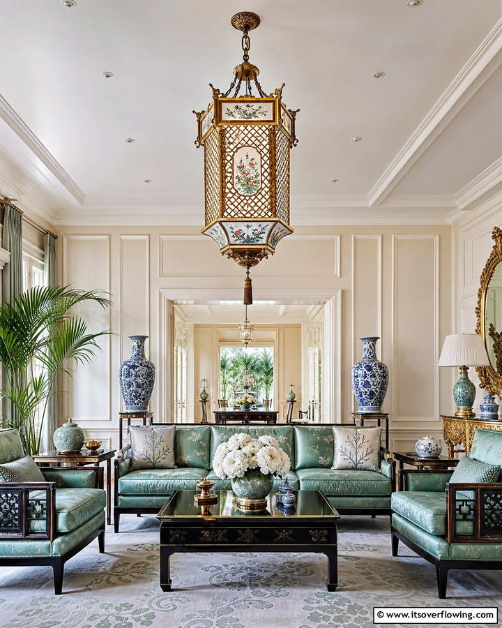 Chinoiserie Style Lighting Fixtures - 20 Chinoiserie Living Room Ideas for Timeless Style