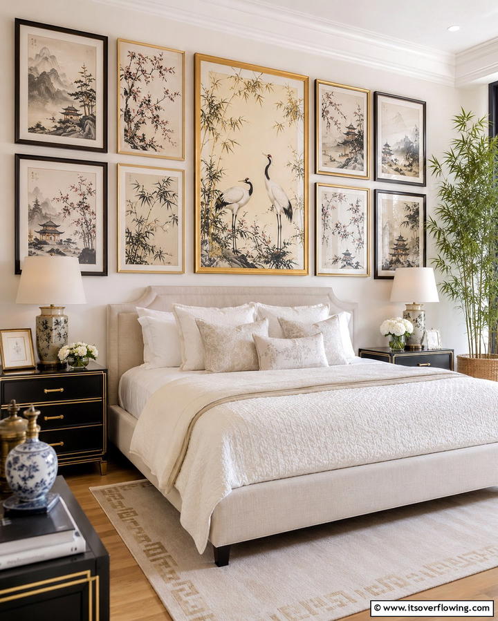 Chinoiserie Wall Art for Subtle Elegance - 25 Chinoiserie Bedroom Ideas for an Exotic Touch