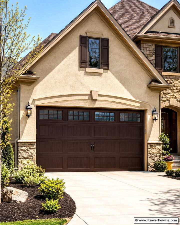 Chocolate Brown Warmth - 25 Garage Door Paint Ideas to Boost Curb Appeal