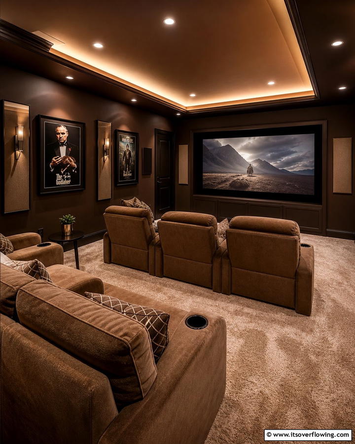 Chocolate BrownOne - 30 Home Theater Paint Colors for Immersive Entertainment