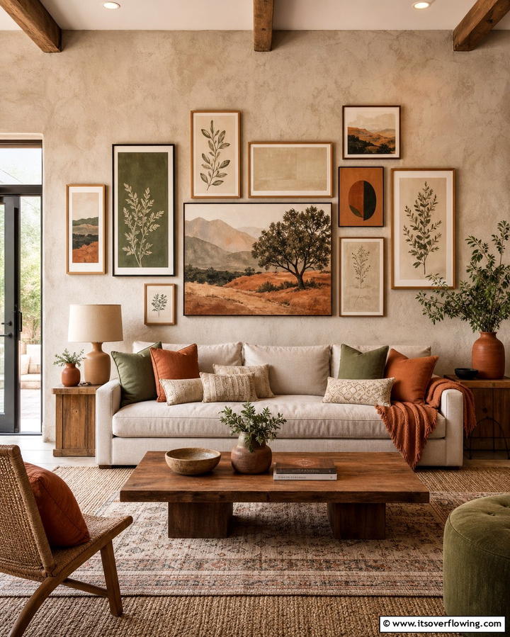 Choose Earthy Wall Art - 25 Earthy Living Room Decor Ideas for a Cozy Ambiance