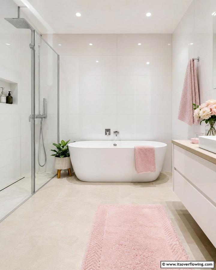 Choose Light Colored Surfaces - 20 Windowless Bathroom Ideas to Brighten Up Your Space