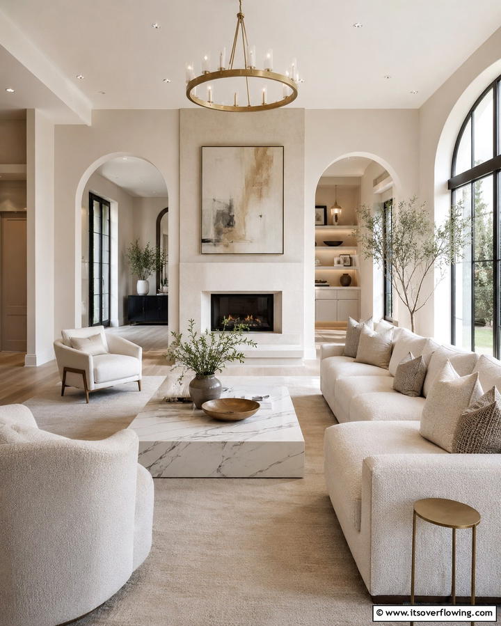 Choose Neutral Upholstery with Texture - 25 Magnolia Living Room Ideas for Timeless Elegance