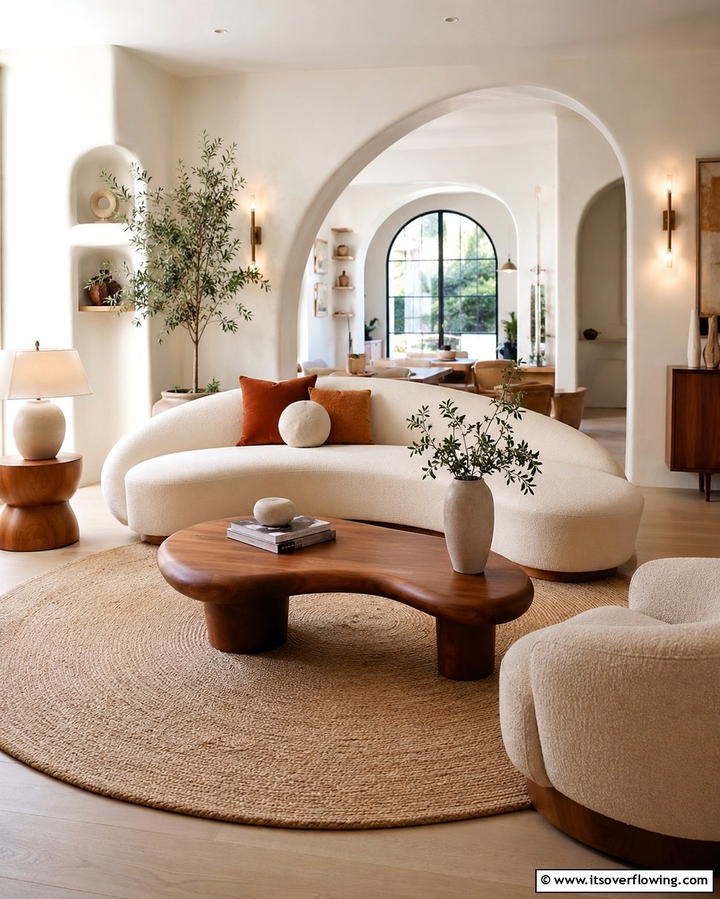 Choose Organic Shaped Furniture - 25 Organic Modern Living Room Design Ideas