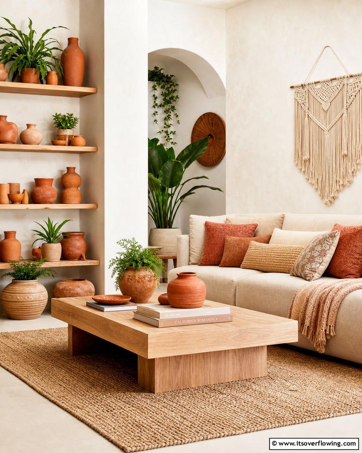 Choosing Clay or Terracotta Decor - 20 Natural Living Room Ideas for a Calm Retreat