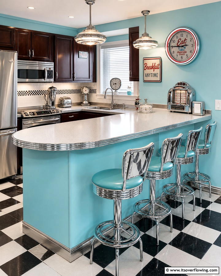 Chrome AccentsOne - 25 Retro Kitchen Ideas for a Vintage Vibe
