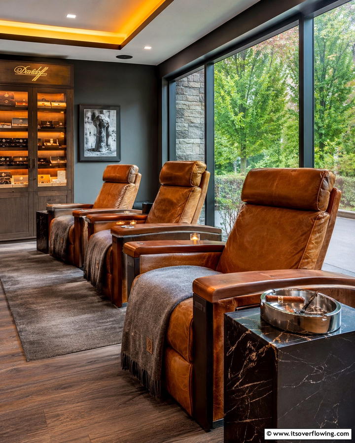 Cigar Lounge Chairs - 30 Sophisticated Cigar Room Designs for Luxurious Relaxation