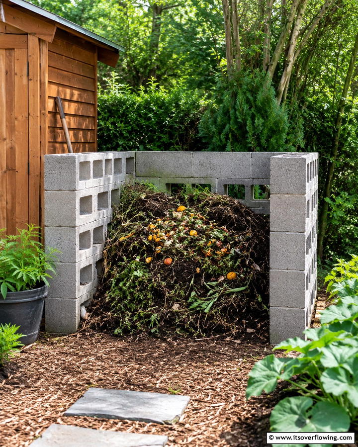 Cinder Block Compost Bin - 30 Innovative Cinder Block Garden Ideas for Urban Green Spaces
