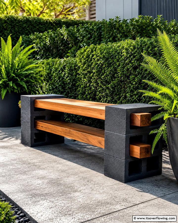 Cinder Block Garden Bench - 30 Innovative Cinder Block Garden Ideas for Urban Green Spaces