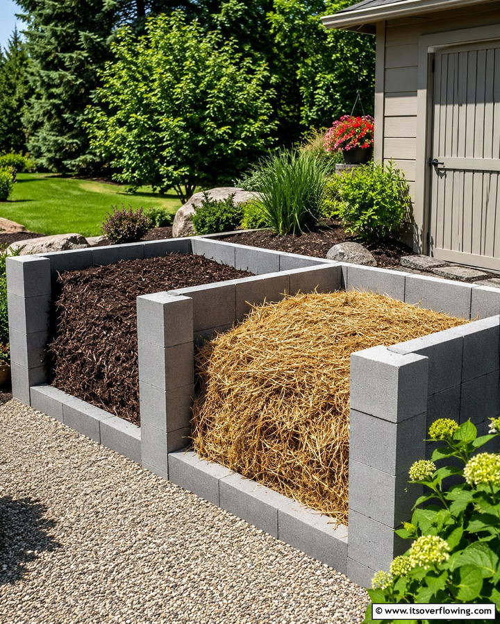 Cinder Block Mulch Organizer - 30 Innovative Cinder Block Garden Ideas for Urban Green Spaces
